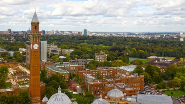 View of the University of Birmingham from above